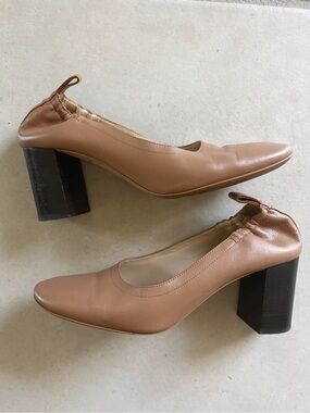 Everlane The Day Heel in Tan Pecan Italian Leather